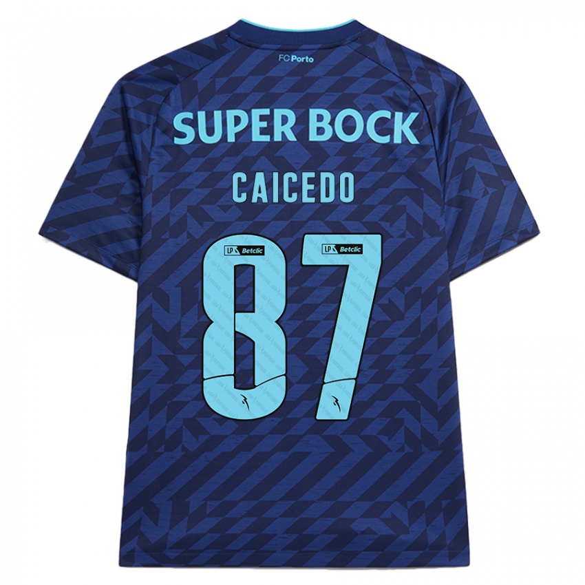 Homem Camisola Brayan Caicedo #87 Azul-Marinho Terceiro 2024/25 Camisa Brasil