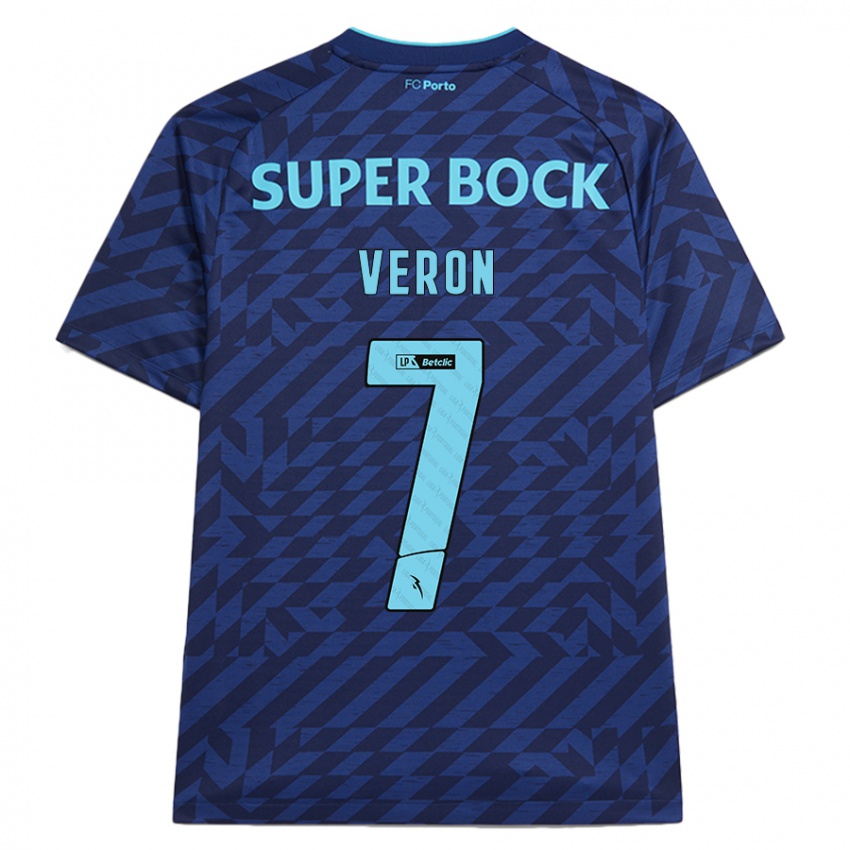 Homem Camisola Gabriel Veron #7 Azul-Marinho Terceiro 2024/25 Camisa Brasil