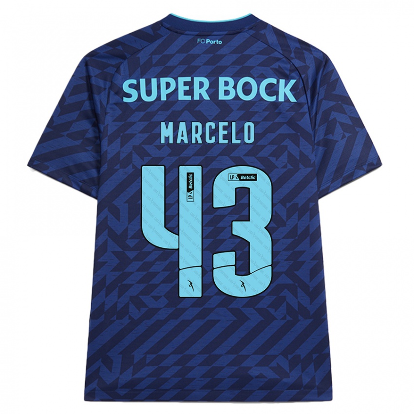 Homem Camisola Joao Marcelo #43 Azul-Marinho Terceiro 2024/25 Camisa Brasil