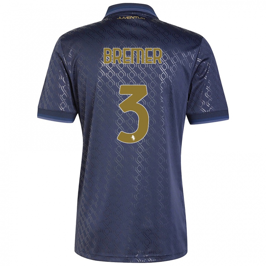 Homem Camisola Bremer #3 Azul-Marinho Terceiro 2024/25 Camisa Brasil