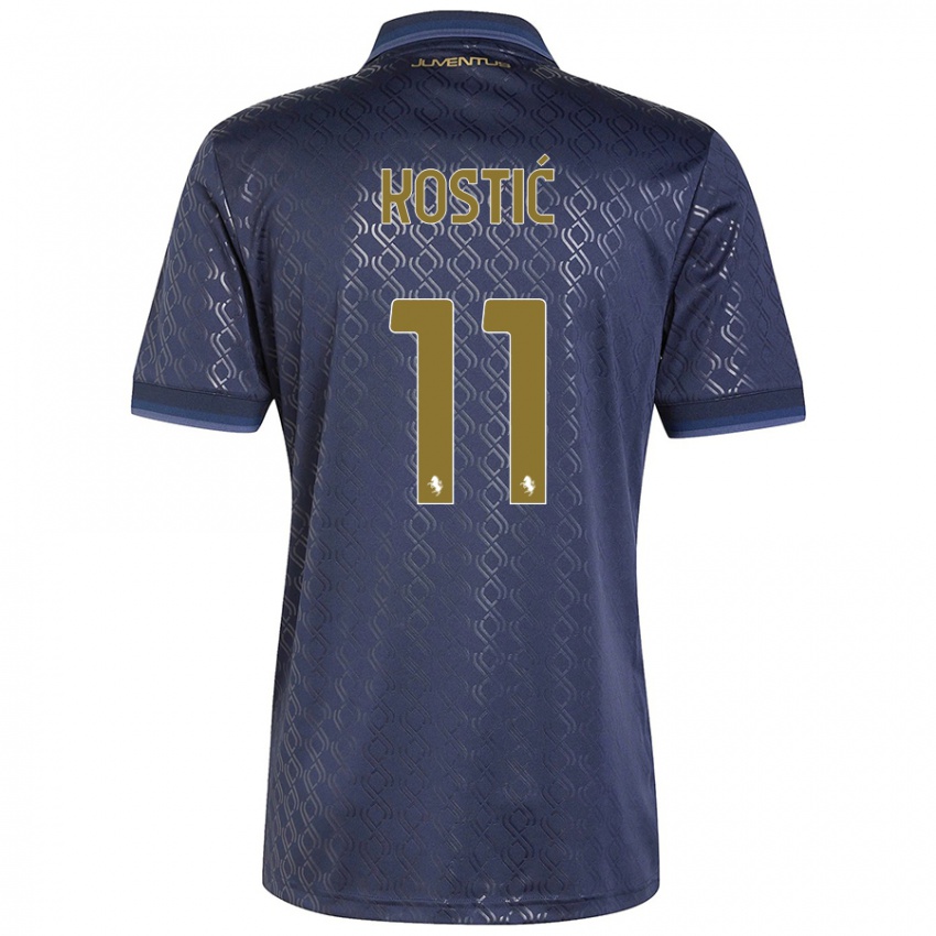 Homem Camisola Filip Kostic #11 Azul-Marinho Terceiro 2024/25 Camisa Brasil