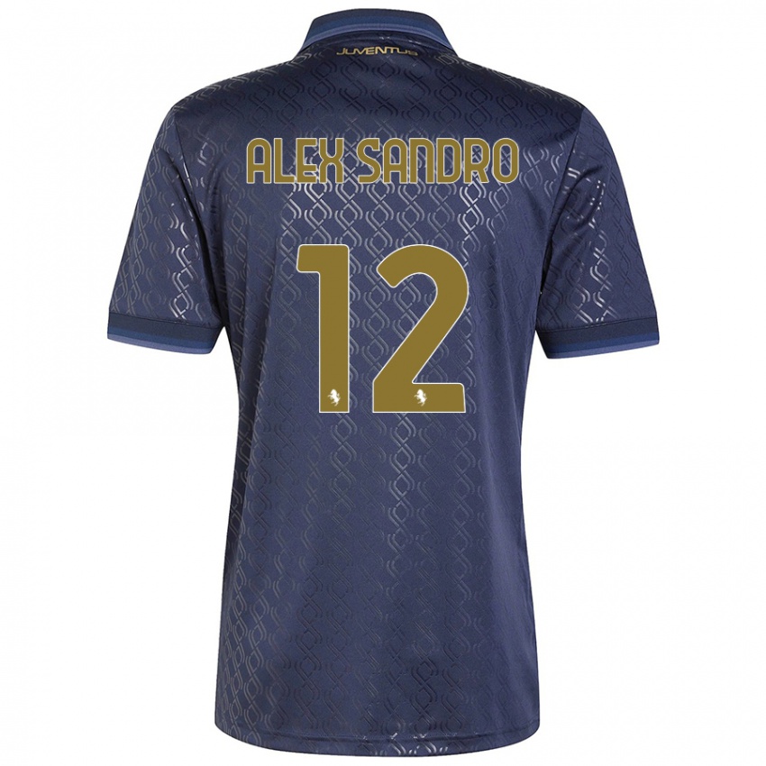 Homem Camisola Alex Sandro #12 Azul-Marinho Terceiro 2024/25 Camisa Brasil