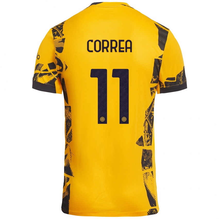 Homem Camisola Joaquín Correa #11 Ouro Preto Terceiro 2024/25 Camisa Brasil