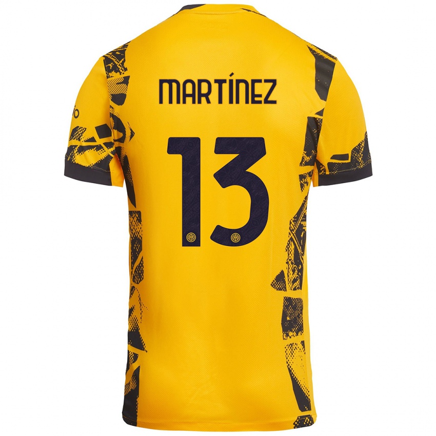 Homem Camisola Josep Martínez #13 Ouro Preto Terceiro 2024/25 Camisa Brasil