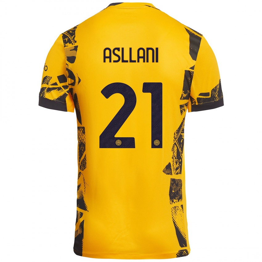 Homem Camisola Kristjan Asllani #21 Ouro Preto Terceiro 2024/25 Camisa Brasil