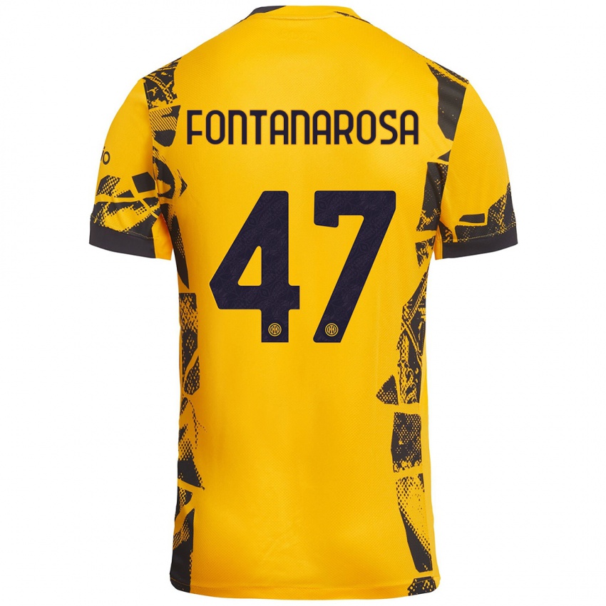 Homem Camisola Alessandro Fontanarosa #47 Ouro Preto Terceiro 2024/25 Camisa Brasil