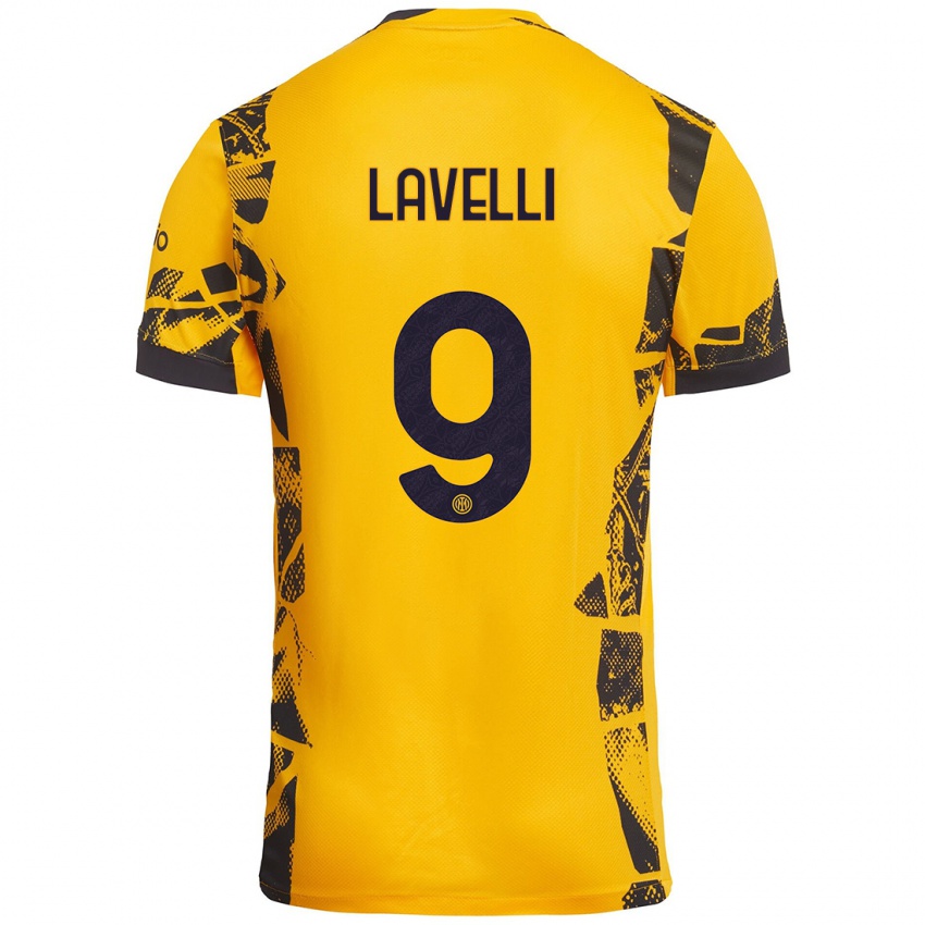 Homem Camisola Matteo Lavelli #9 Ouro Preto Terceiro 2024/25 Camisa Brasil