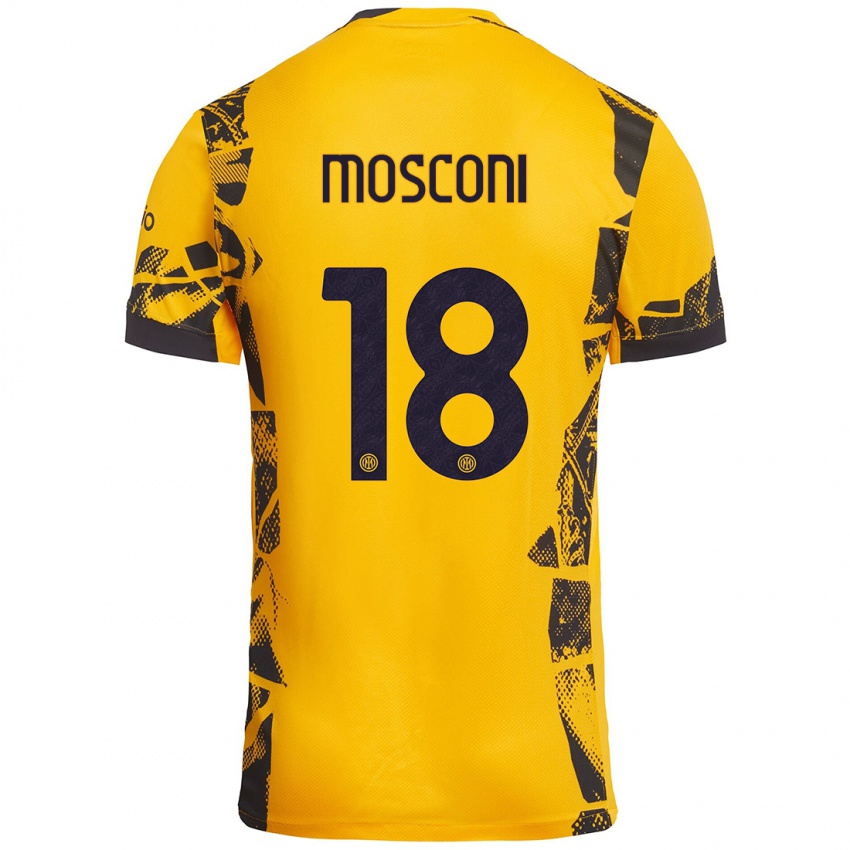 Homem Camisola Mattia Mosconi #18 Ouro Preto Terceiro 2024/25 Camisa Brasil