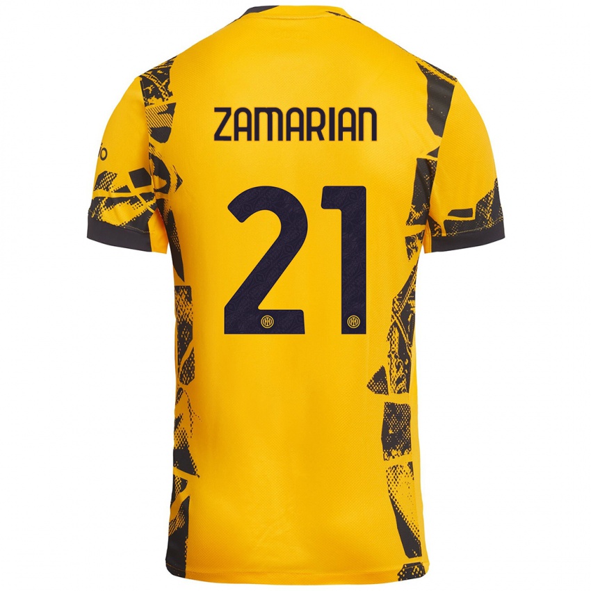 Homem Camisola Matteo Zamarian #21 Ouro Preto Terceiro 2024/25 Camisa Brasil