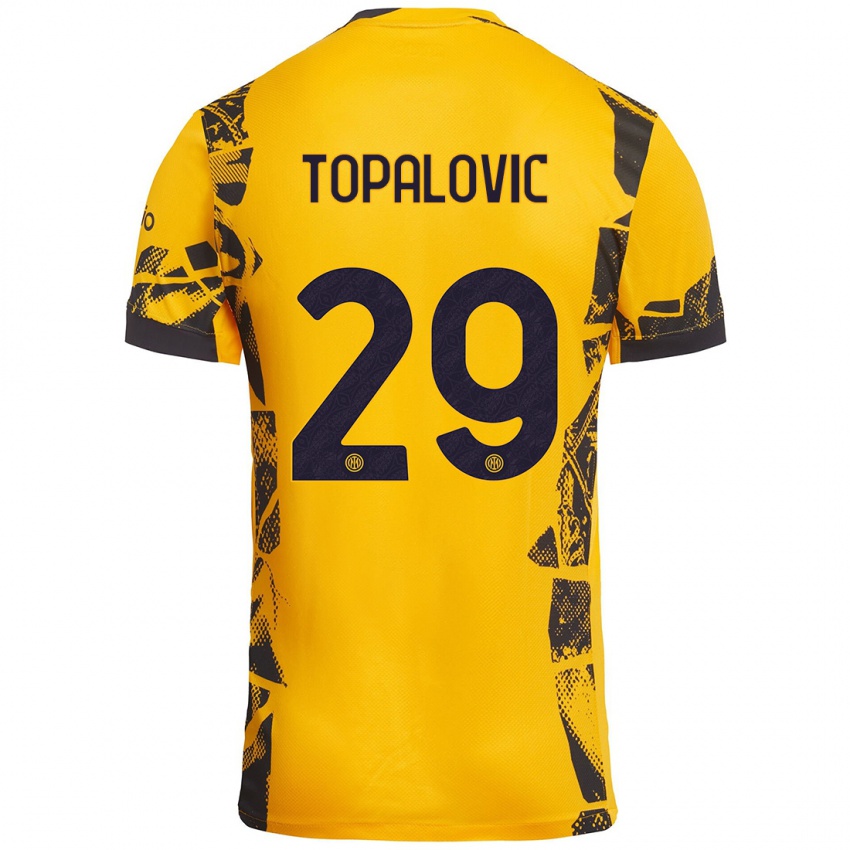 Homem Camisola Luka Topalovic #29 Ouro Preto Terceiro 2024/25 Camisa Brasil