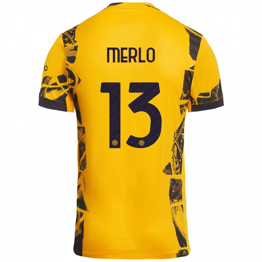 Homem Camisola Beatrice Merlo #13 Ouro Preto Terceiro 2024/25 Camisa Brasil