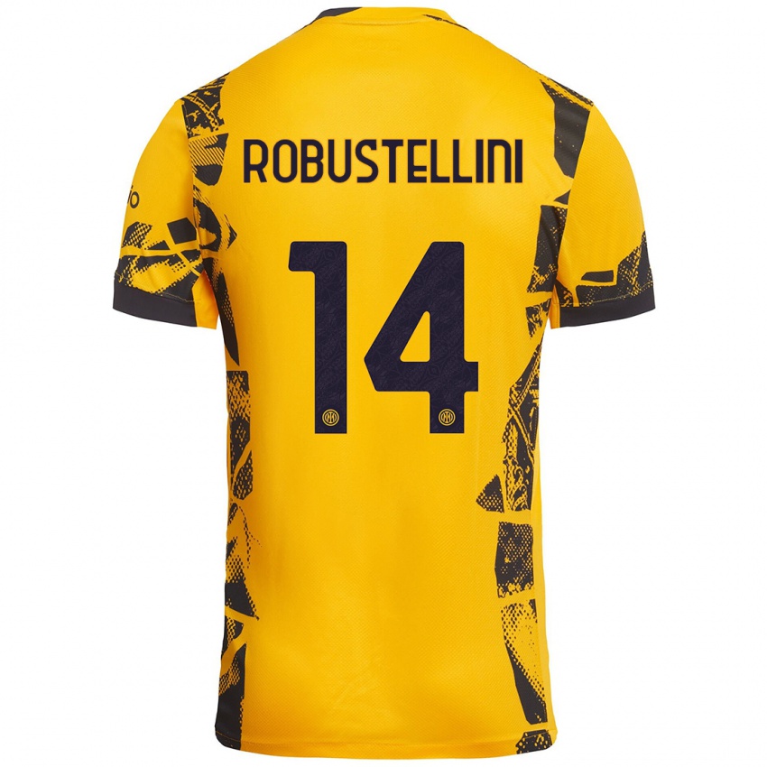 Homem Camisola Chiara Robustellini #14 Ouro Preto Terceiro 2024/25 Camisa Brasil