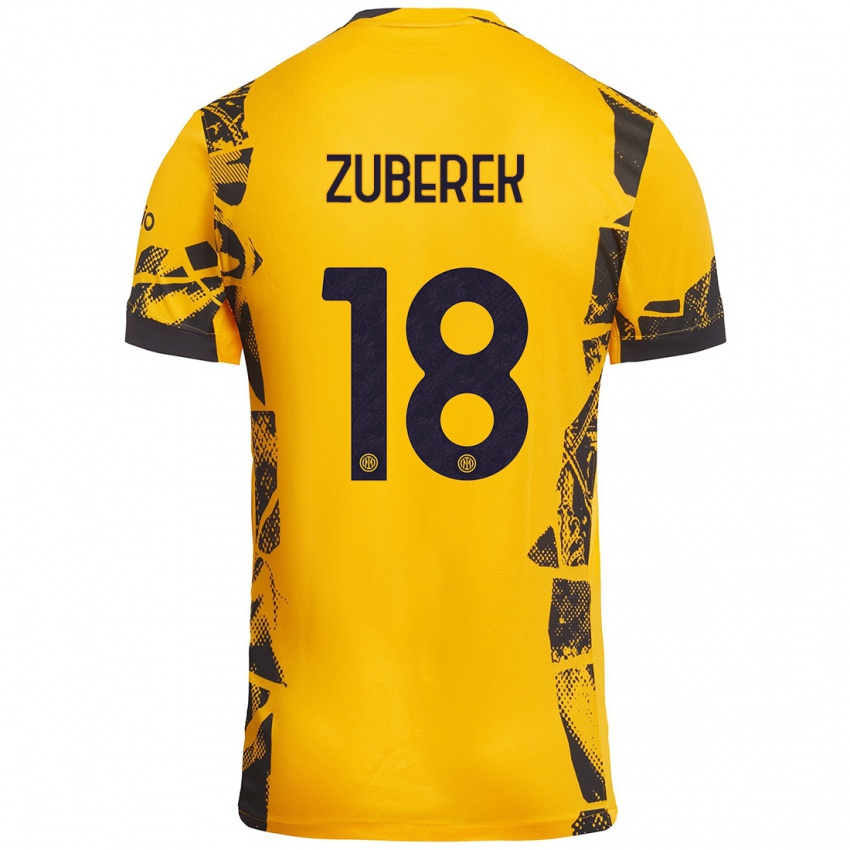 Homem Camisola Jan Zuberek #18 Ouro Preto Terceiro 2024/25 Camisa Brasil