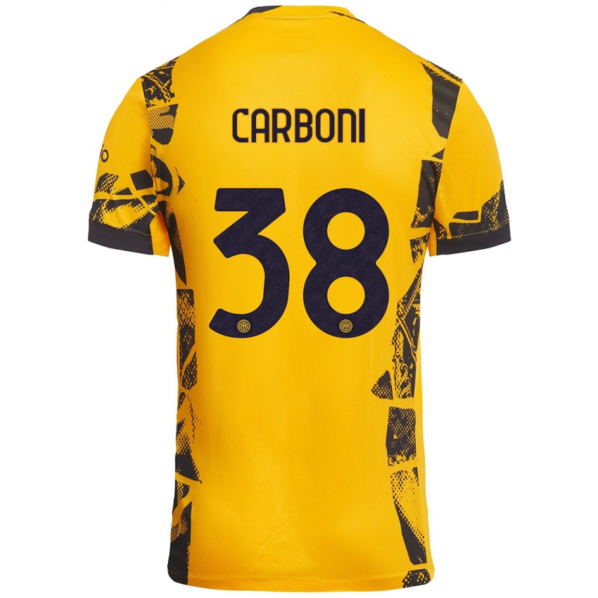 Homem Camisola Valentin Carboni #38 Ouro Preto Terceiro 2024/25 Camisa Brasil