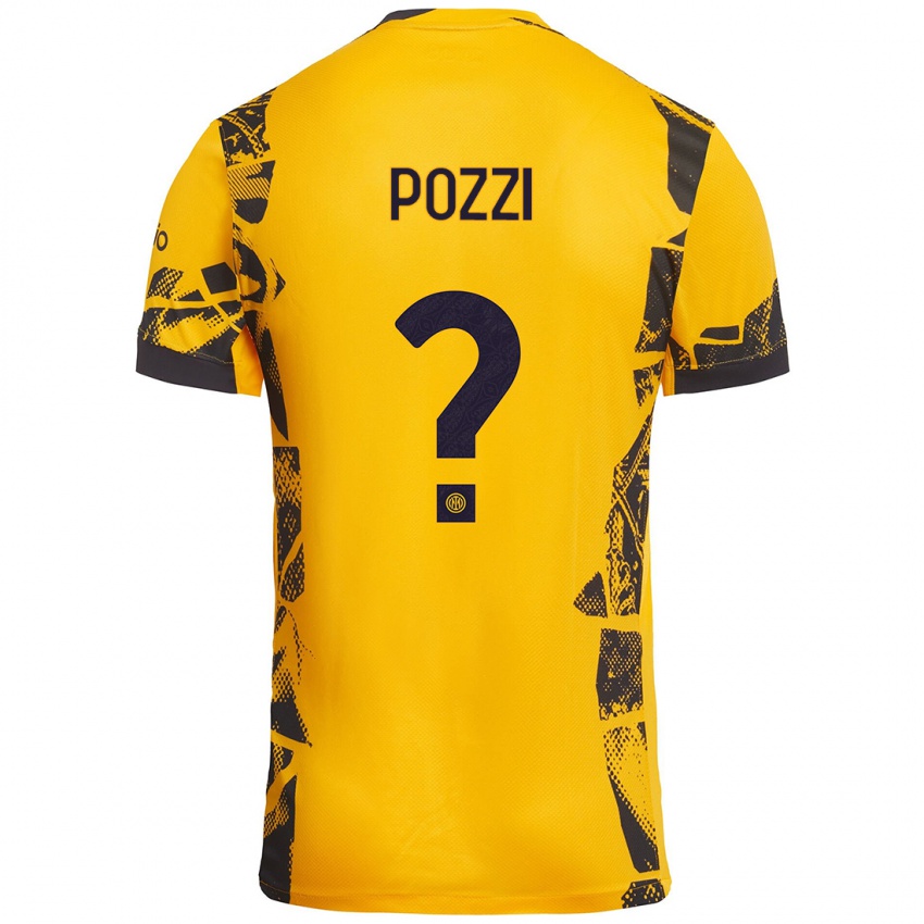 Homem Camisola Andrea Pozzi #0 Ouro Preto Terceiro 2024/25 Camisa Brasil