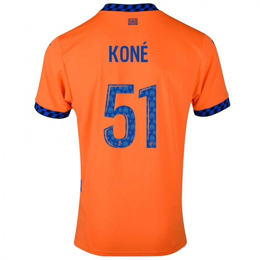 Homem Camisola Ismaël Koné #51 Laranja Azul Escuro Terceiro 2024/25 Camisa Brasil