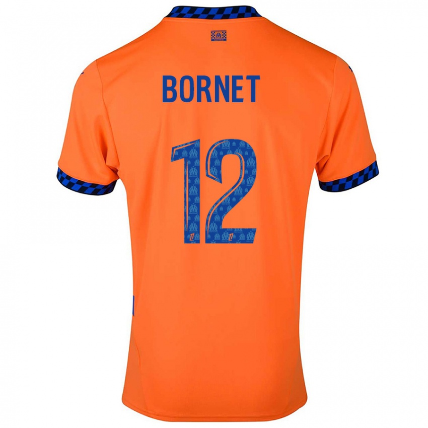 Homem Camisola Camille Bornet #12 Laranja Azul Escuro Terceiro 2024/25 Camisa Brasil