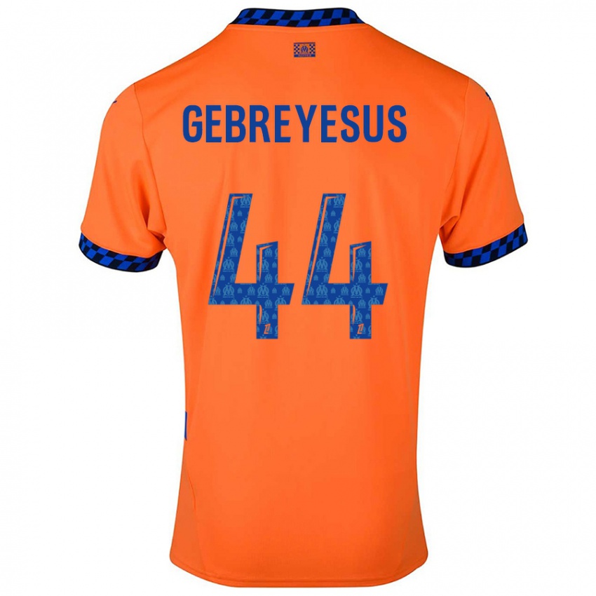 Homem Camisola Esey Gebreyesus #44 Laranja Azul Escuro Terceiro 2024/25 Camisa Brasil