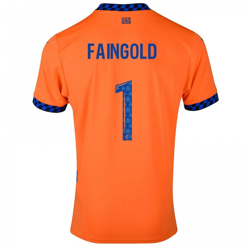 Homem Camisola Abbie Faingold #1 Laranja Azul Escuro Terceiro 2024/25 Camisa Brasil