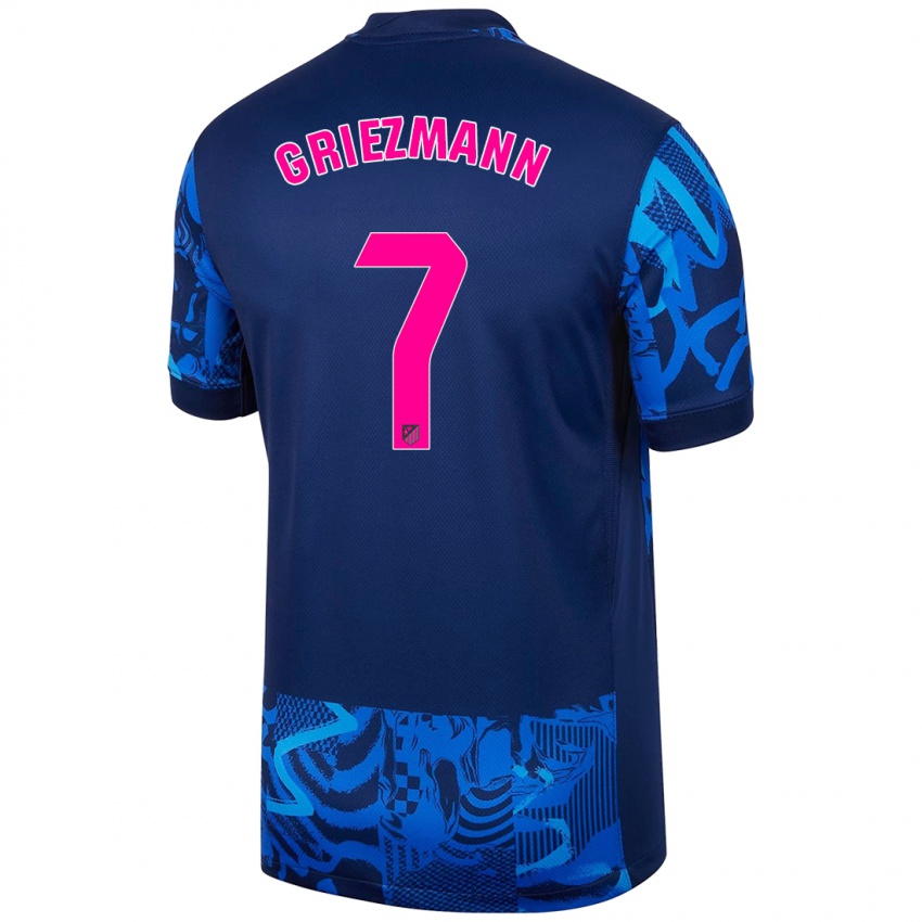 Homem Camisola Antoine Griezmann #7 Azul Real Terceiro 2024/25 Camisa Brasil