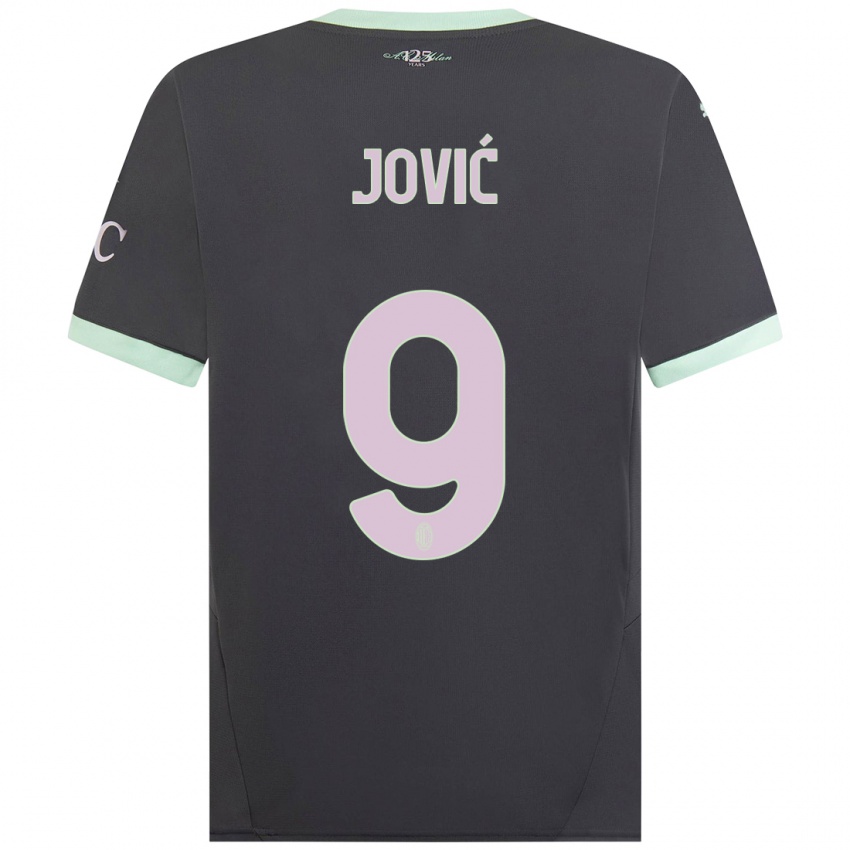 Homem Camisola Luka Jovic #9 Cinzento Terceiro 2024/25 Camisa Brasil