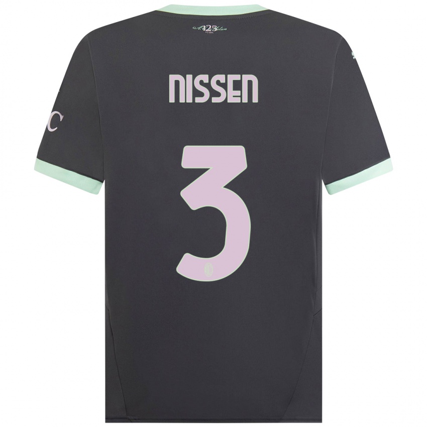 Homem Camisola Fredrik Nissen #3 Cinzento Terceiro 2024/25 Camisa Brasil