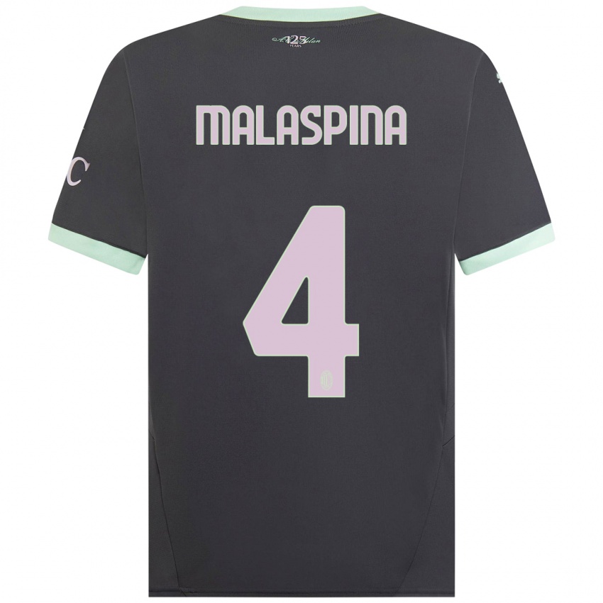 Homem Camisola Mattia Malaspina #4 Cinzento Terceiro 2024/25 Camisa Brasil