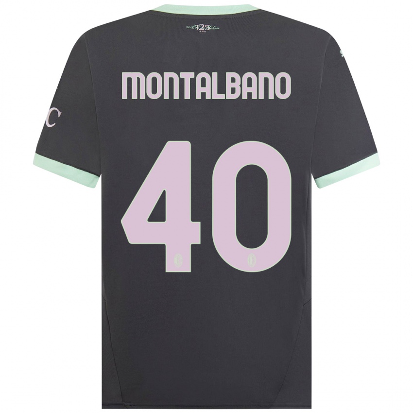 Homem Camisola Nicolo Montalbano #40 Cinzento Terceiro 2024/25 Camisa Brasil