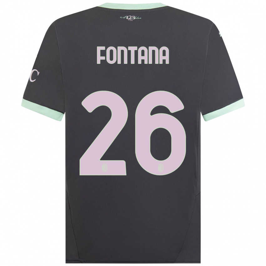 Homem Camisola Francesco Fontana #26 Cinzento Terceiro 2024/25 Camisa Brasil