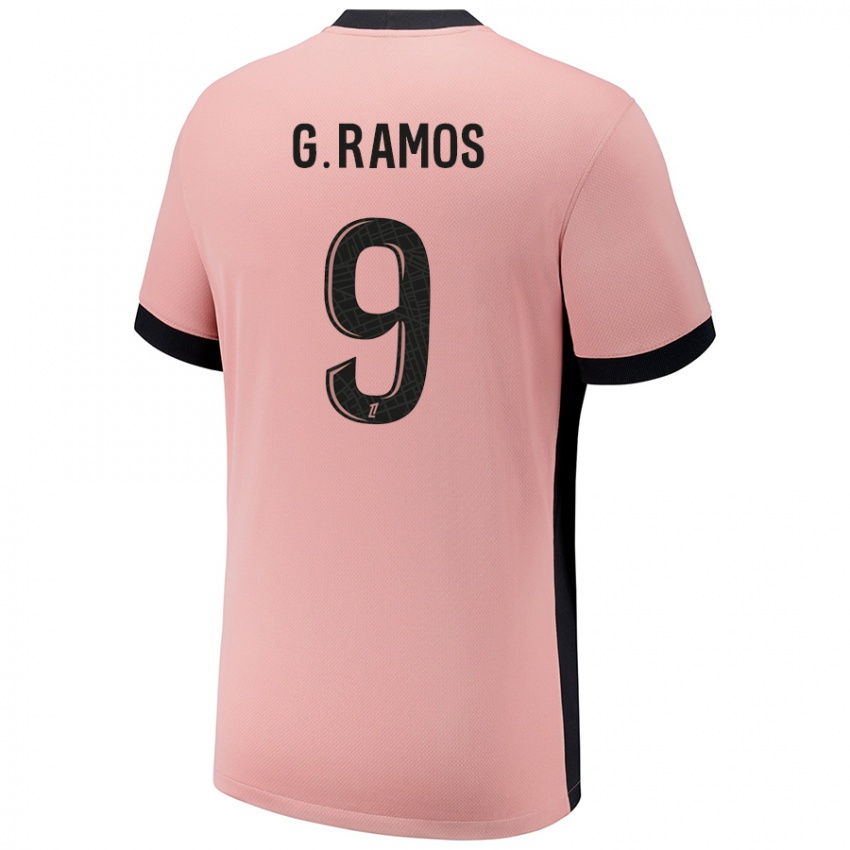 Homem Camisola Gonçalo Ramos #9 Rosa Ferrugem Terceiro 2024/25 Camisa Brasil