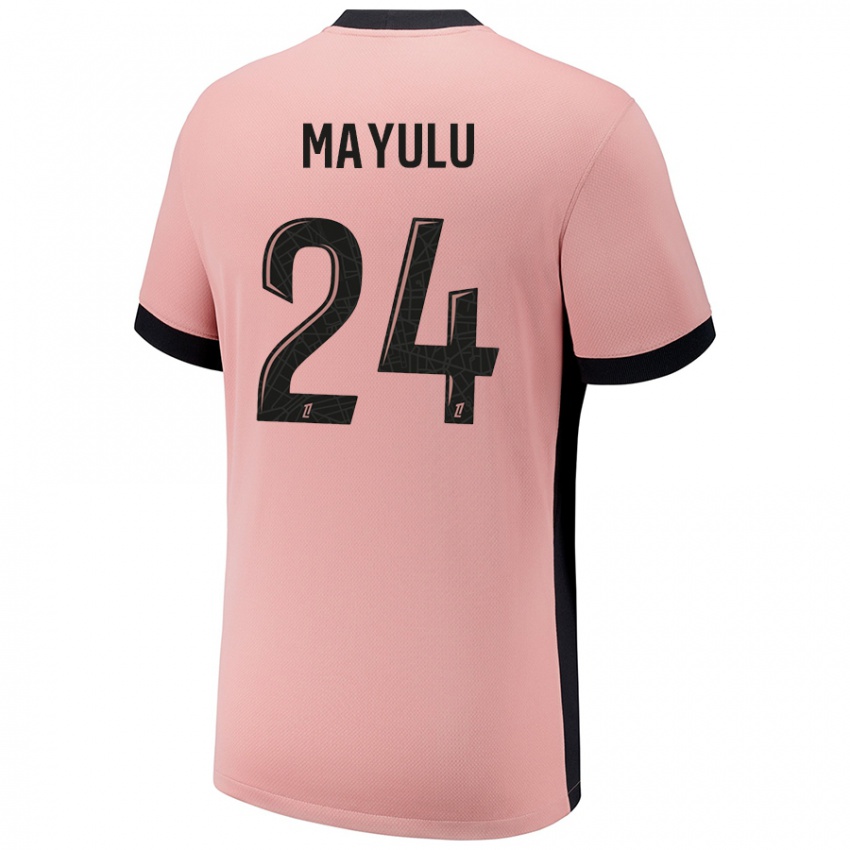 Homem Camisola Senny Mayulu #24 Rosa Ferrugem Terceiro 2024/25 Camisa Brasil