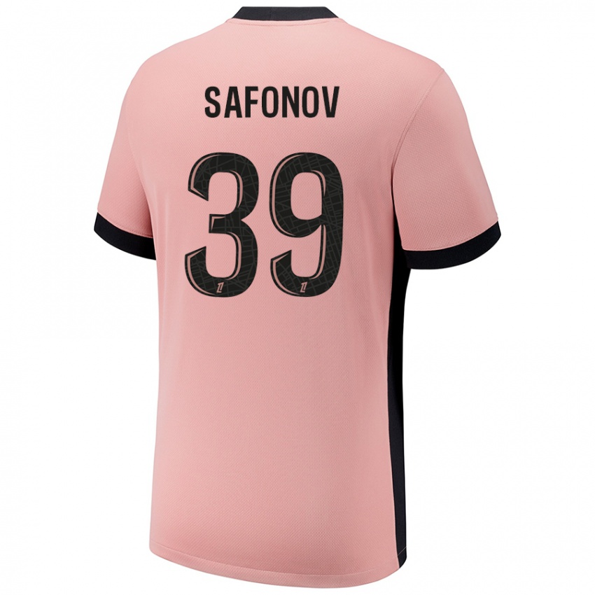 Homem Camisola Matvey Safonov #39 Rosa Ferrugem Terceiro 2024/25 Camisa Brasil