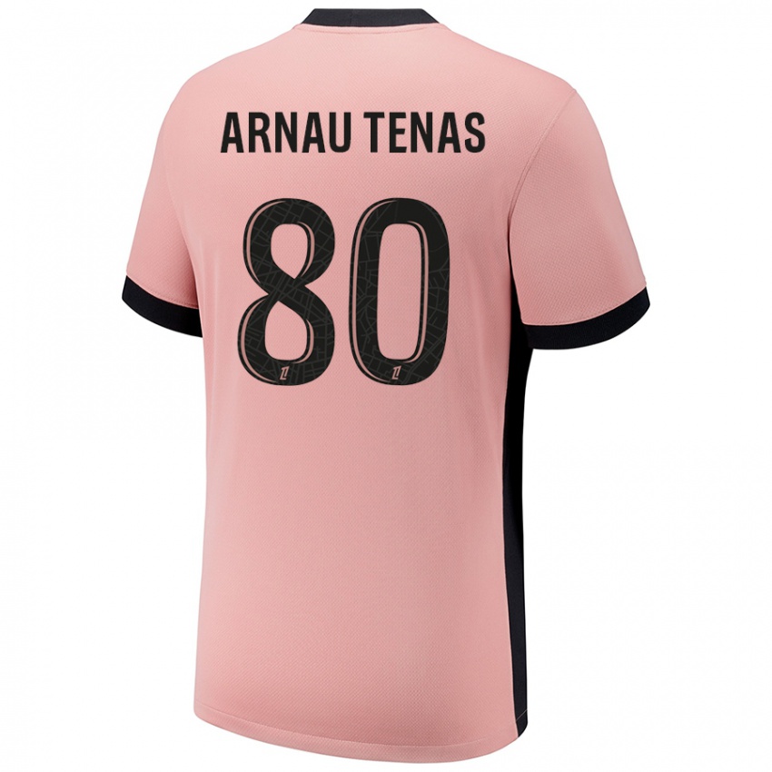 Homem Camisola Arnau Tenas #80 Rosa Ferrugem Terceiro 2024/25 Camisa Brasil