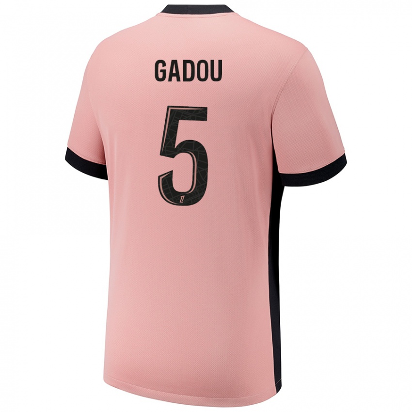 Homem Camisola Joane Gadou #5 Rosa Ferrugem Terceiro 2024/25 Camisa Brasil