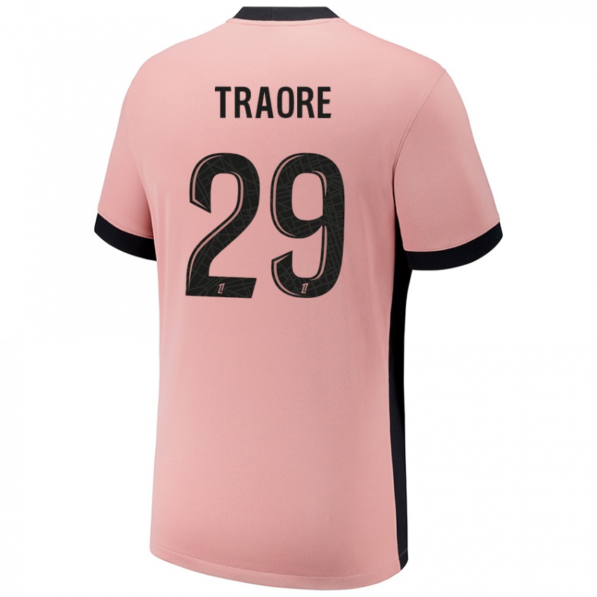 Homem Camisola Manssita Traoré #29 Rosa Ferrugem Terceiro 2024/25 Camisa Brasil