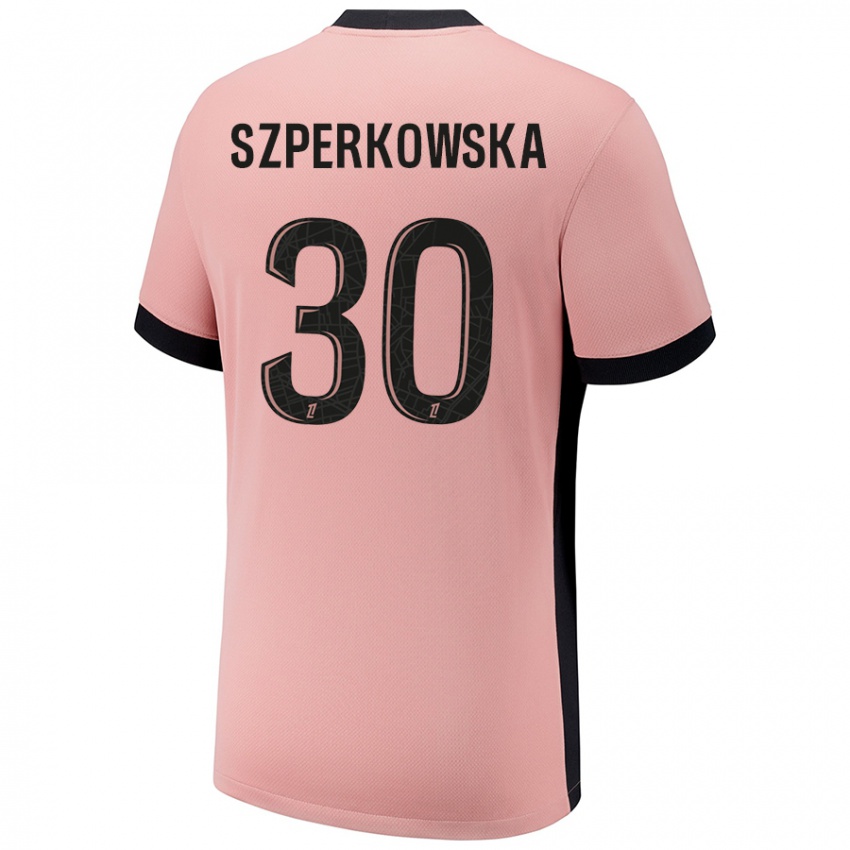 Homem Camisola Oliwia Szperkowska #30 Rosa Ferrugem Terceiro 2024/25 Camisa Brasil