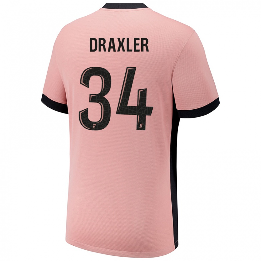 Homem Camisola Julian Draxler #34 Rosa Ferrugem Terceiro 2024/25 Camisa Brasil