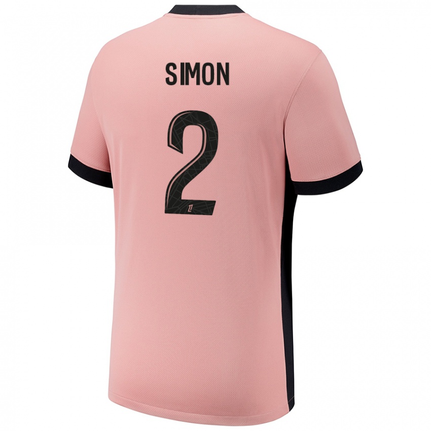 Homem Camisola Benedicte Simon #2 Rosa Ferrugem Terceiro 2024/25 Camisa Brasil