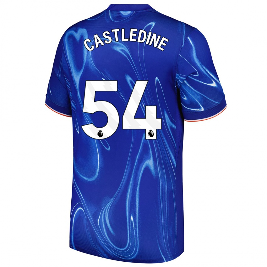 Mulher Camisola Leo Castledine #54 Branco Azul Principal 2024/25 Camisa Brasil