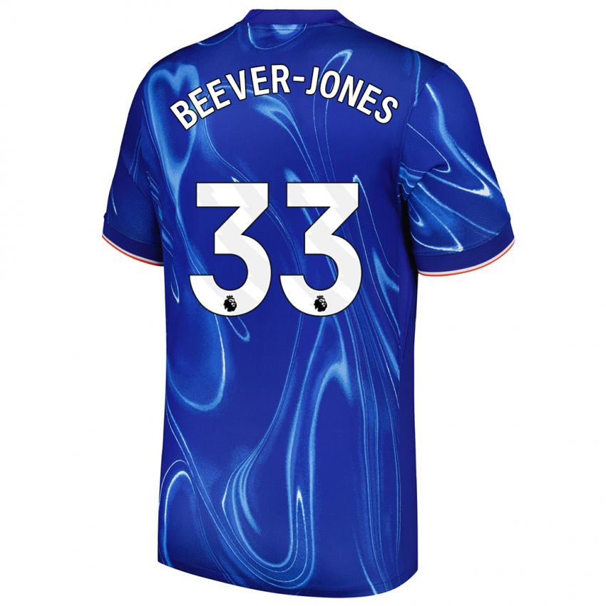 Mulher Camisola Aggie Beever-Jones #33 Branco Azul Principal 2024/25 Camisa Brasil