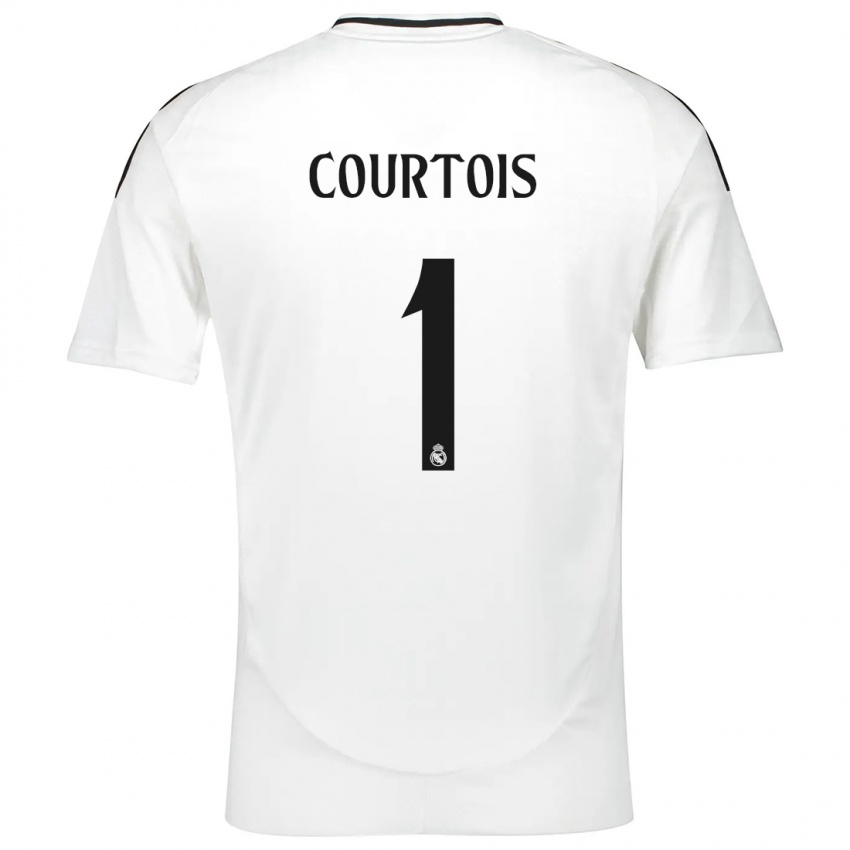 Mulher Camisola Thibaut Courtois #1 Branco Principal 2024/25 Camisa Brasil