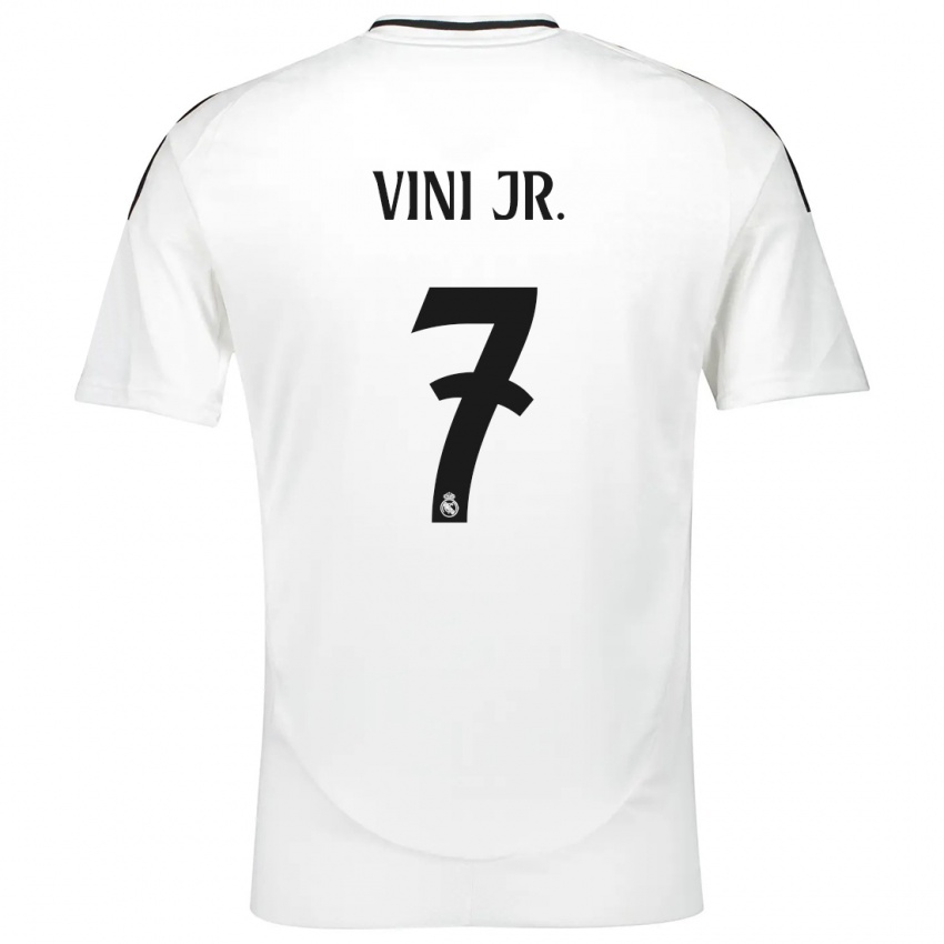 Mulher Camisola Vinicius Junior #7 Branco Principal 2024/25 Camisa Brasil