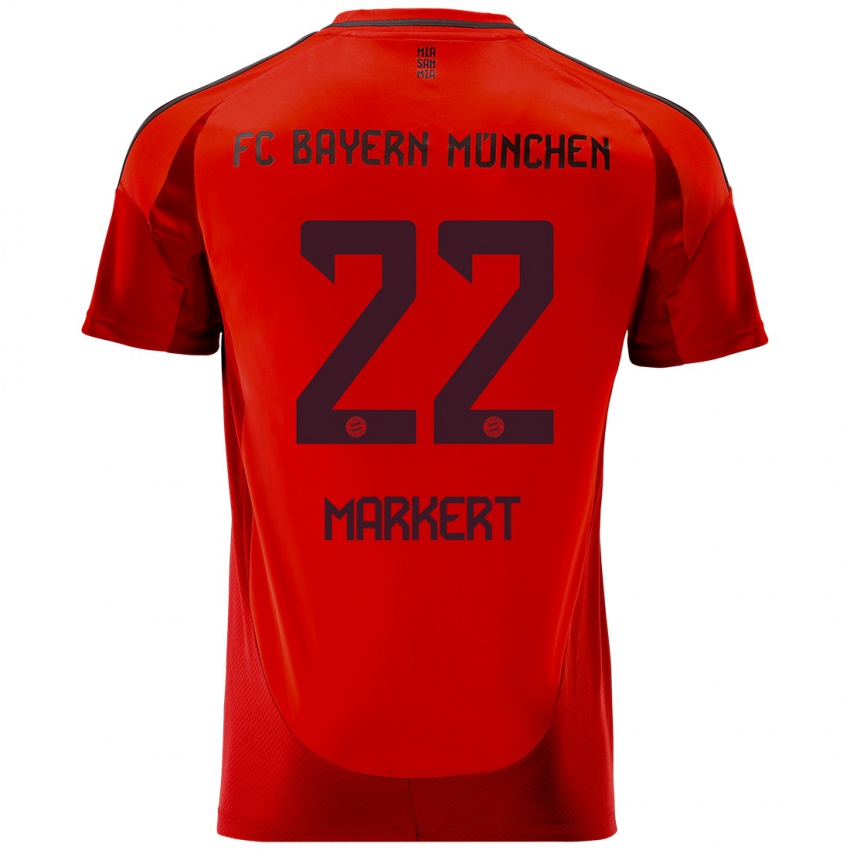 Mulher Camisola Leon Markert #22 Vermelho Principal 2024/25 Camisa Brasil