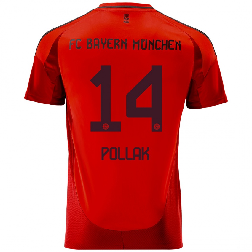 Mulher Camisola Florian Pollak #14 Vermelho Principal 2024/25 Camisa Brasil