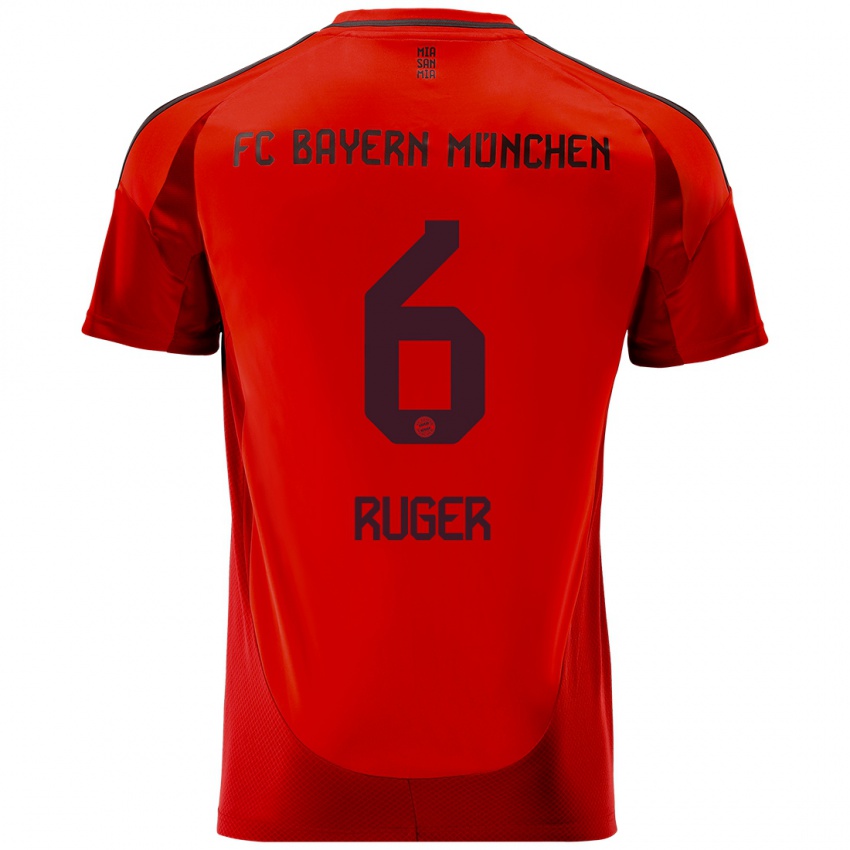 Mulher Camisola Kurt Ruger #6 Vermelho Principal 2024/25 Camisa Brasil