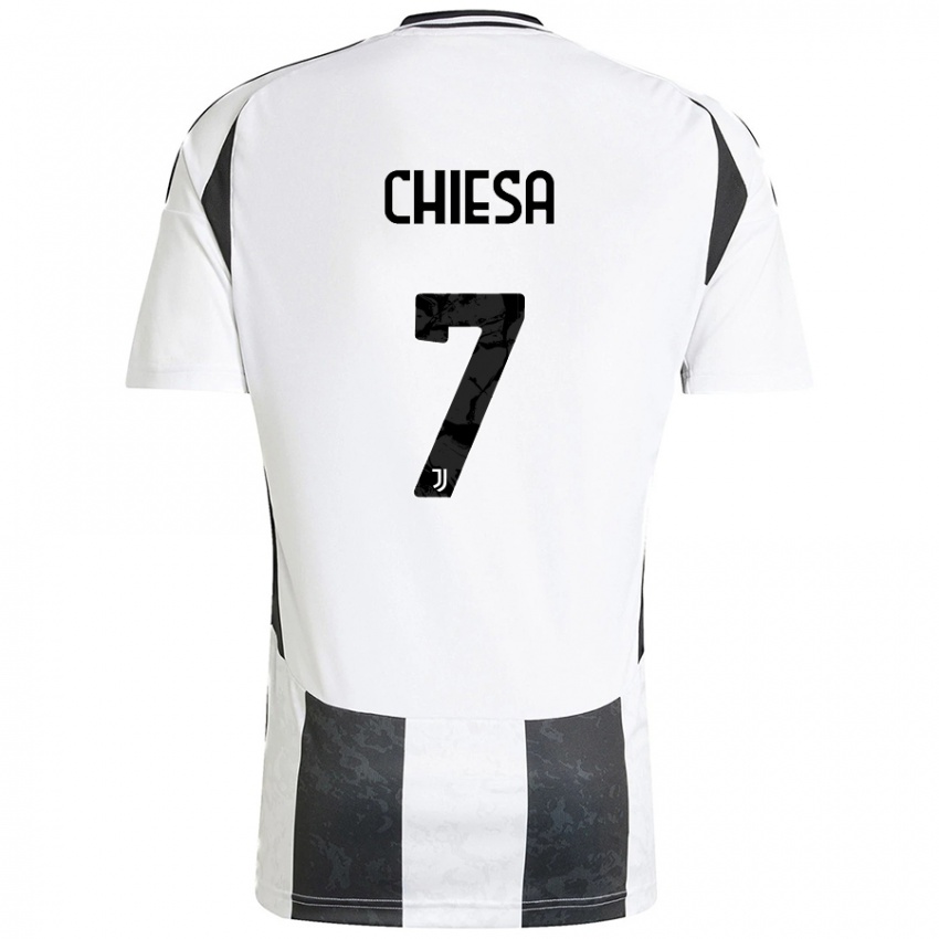 Mulher Camisola Federico Chiesa #7 Preto Branco Principal 2024/25 Camisa Brasil