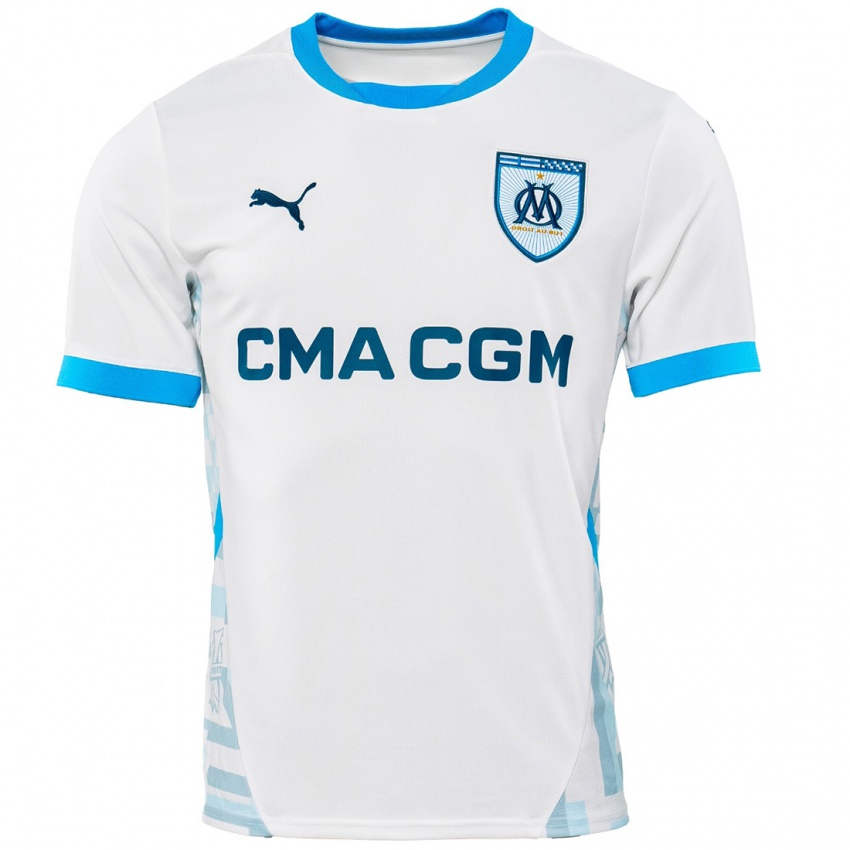 Mulher Camisola Seu Nome #0 Céu Branco Azul Principal 2024/25 Camisa Brasil