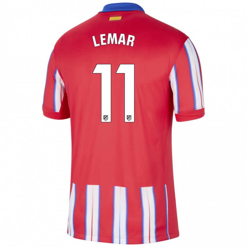 Mulher Camisola Thomas Lemar #11 Azul Vermelho Branco Principal 2024/25 Camisa Brasil