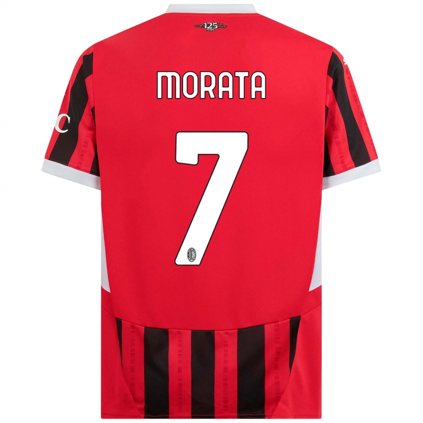 Mulher Camisola Alvaro Morata #7 Vermelho Preto Principal 2024/25 Camisa Brasil