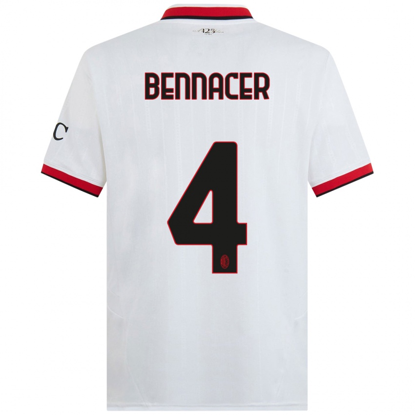 Mulher Camisola Ismael Bennacer #4 Branco Preto Vermelho Alternativa 2024/25 Camisa Brasil